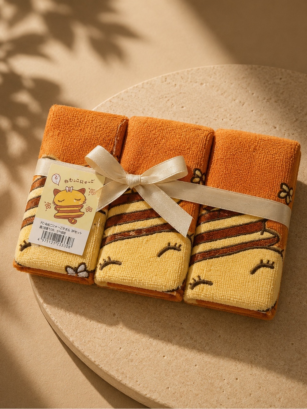 Kawaii Japanese Cat Cotton Washcloth Towel Set of 3 New